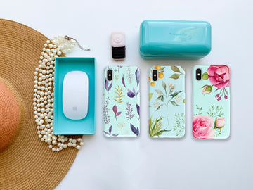 white and pink floral iphone case
