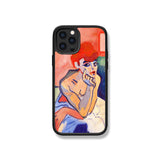 Creative Oil Painting Lady iPhone Case – Full Cover Soft Edge Design
