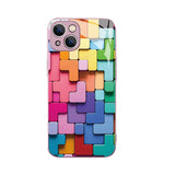 Colorful Apples Tetris Glass iPhone Case – New Building Blocks Design
