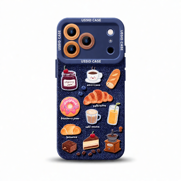 Denim Bread Silicone iPhone Case – Advanced Anti-Fall Soft Shell