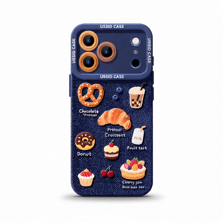 Denim Bread Silicone iPhone Case – Advanced Anti-Fall Soft Shell