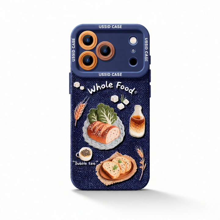 Denim Bread Silicone iPhone Case – Advanced Anti-Fall Soft Shell