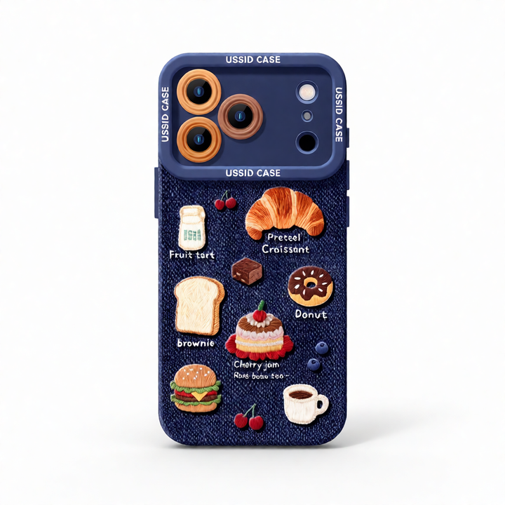 Denim Bread Silicone iPhone Case – Advanced Anti-Fall Soft Shell
