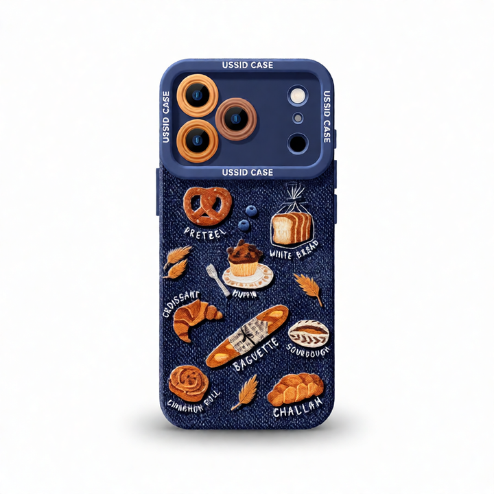 Denim Bread Silicone iPhone Case – Advanced Anti-Fall Soft Shell