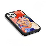 Creative Oil Painting Lady iPhone Case – Full Cover Soft Edge Design